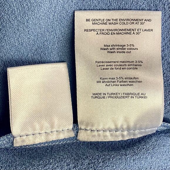 Ganni Crepe Balloon Sleeve Top in Forever Blue, Size 10 - Picture 12 of 13